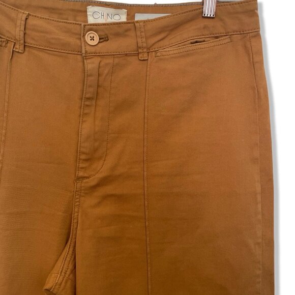 Anthropologie Chino Wide-Leg Crop Pants • Camel Brown • Size 12 - Picture 5 of 6